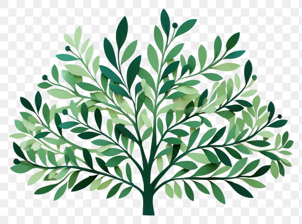 PNG Green bush plant leaf art. AI generated Image by rawpixel.