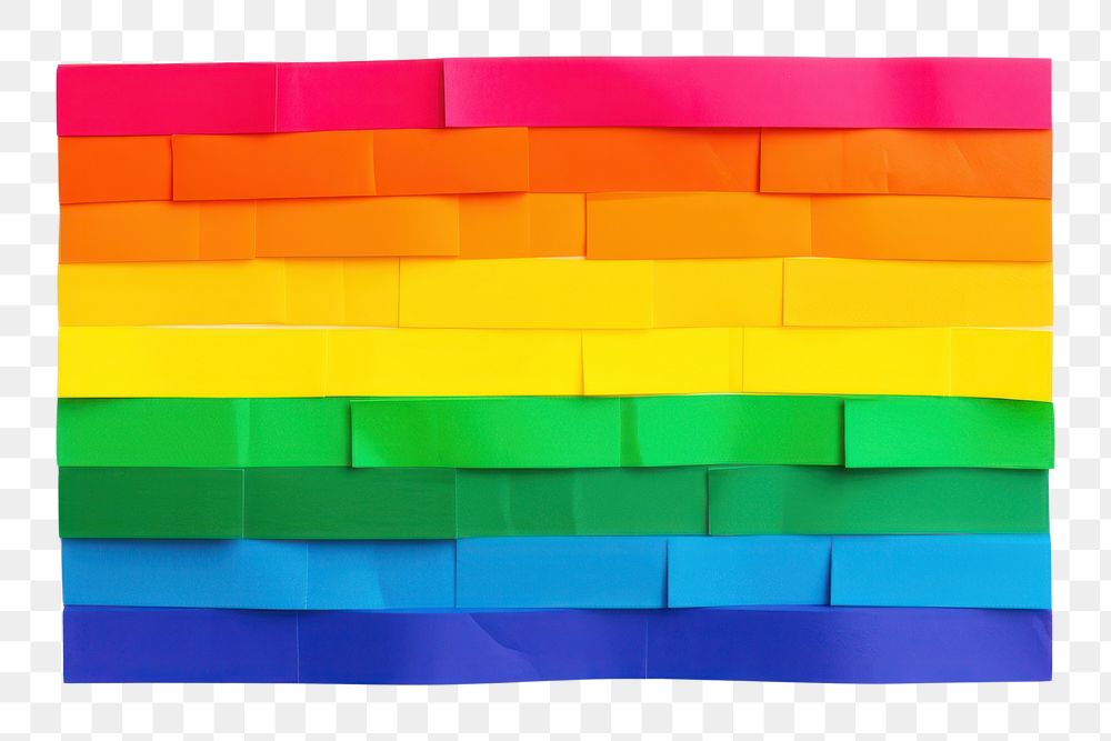 PNG Pride flag paper white background creativity. AI generated Image by rawpixel.