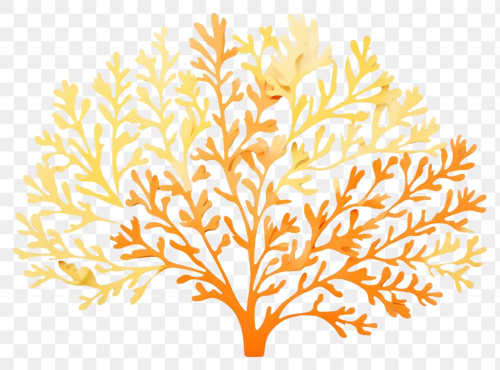 PNG Yellow coral plant leaf art. AI generated Image by rawpixel.