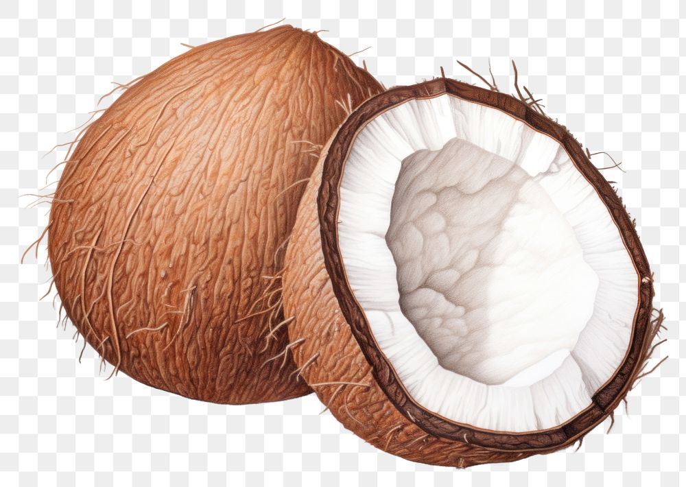 PNG Coconut plant food white background. AI generated Image by rawpixel.