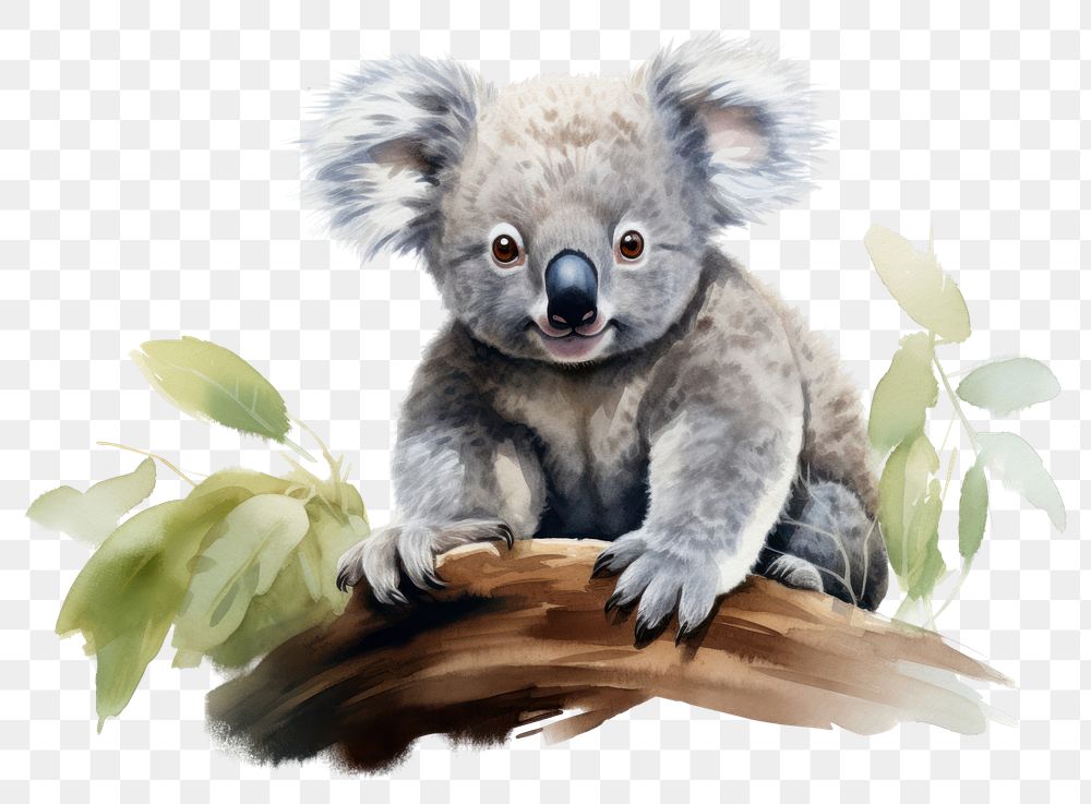PNG Koala wildlife drawing mammal. AI generated Image by rawpixel.