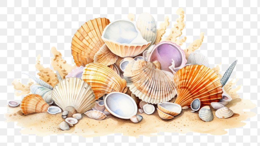 PNG Sea shells seashell seafood clam. 