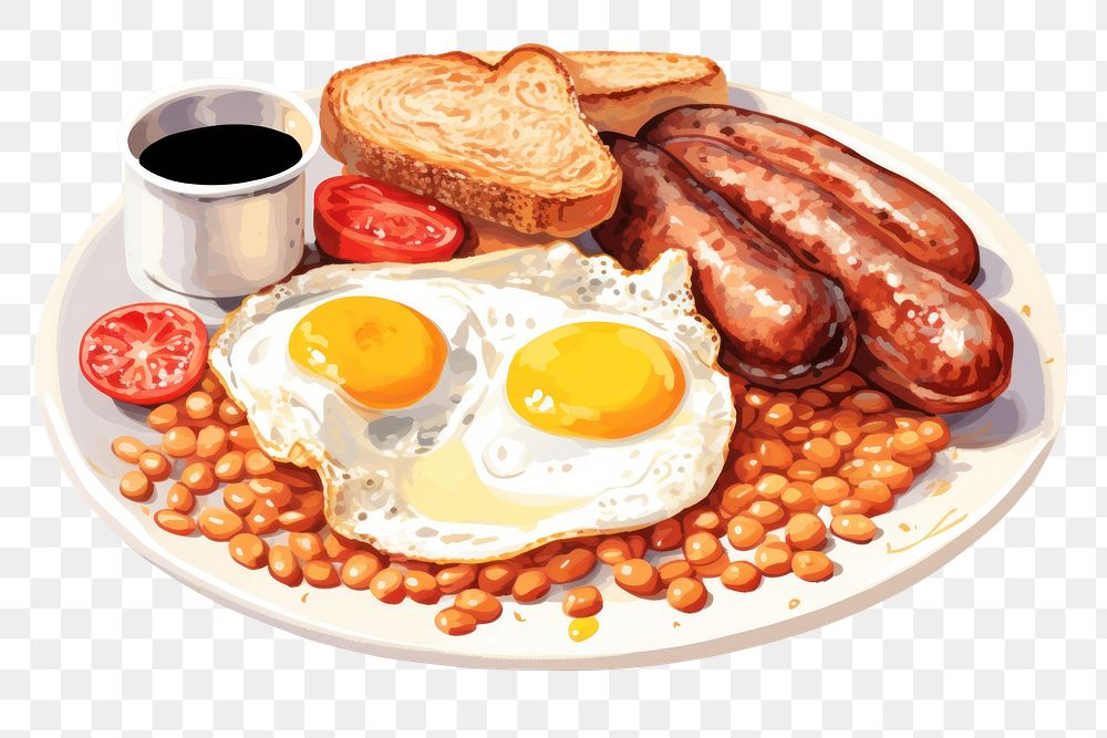 PNG English breakfast brunch plate food. AI generated Image by rawpixel.