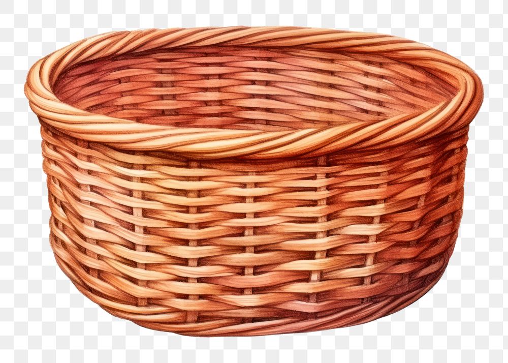 PNG Wicker basket woven white background accessories. 