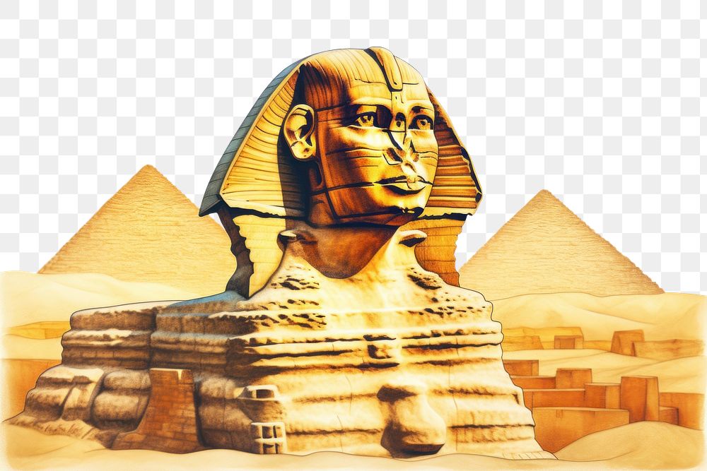 PNG Ancient egypt sphinx representation spirituality architecture. AI generated Image by rawpixel.