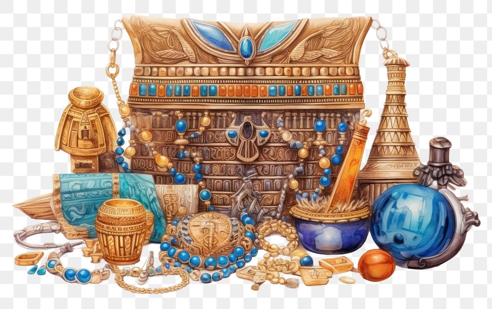 PNG Ancient egypt treasure jewelry art. AI generated Image by rawpixel.