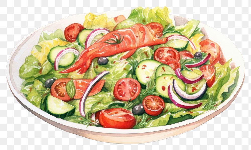 PNG Salad lunch plate food. AI generated Image by rawpixel.