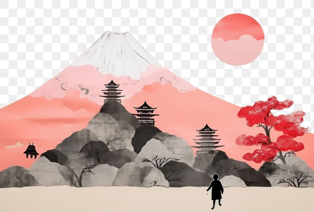 PNG Japan outdoors drawing nature. AI generated Image by rawpixel.