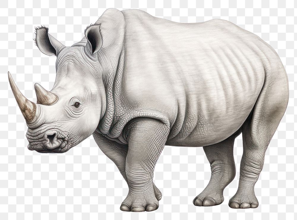 PNG Rhinoceros wildlife elephant cartoon. AI generated Image by rawpixel.
