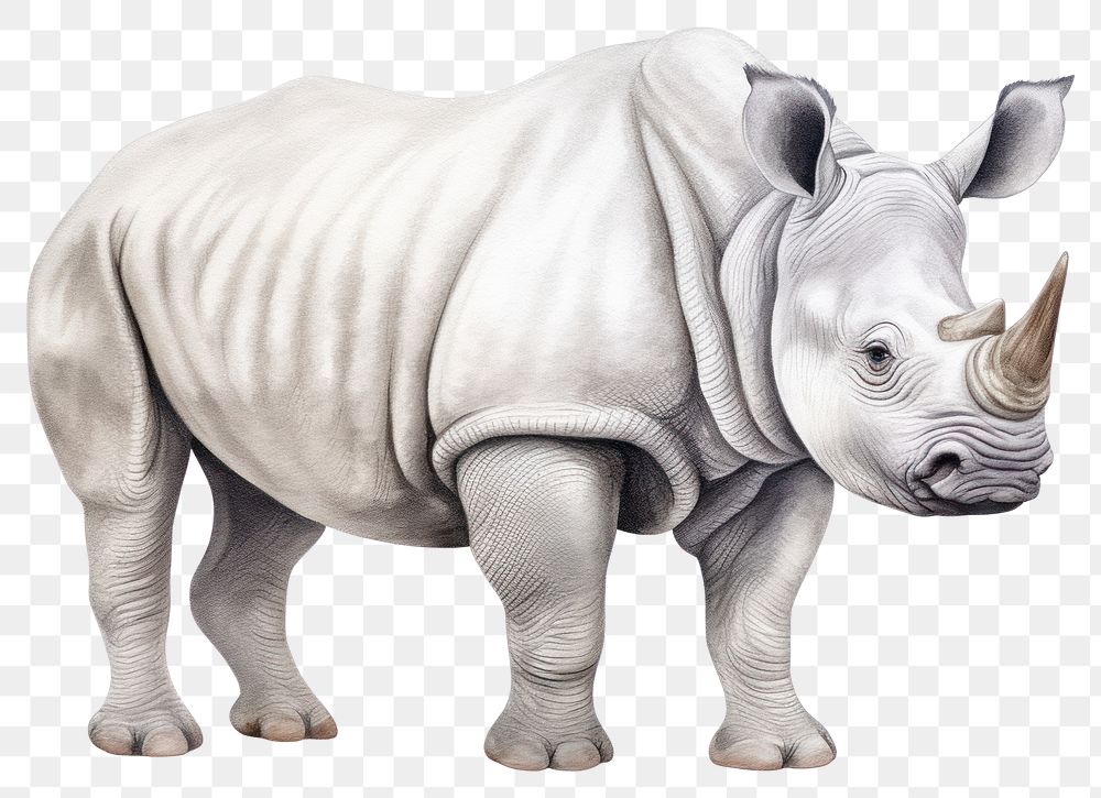 PNG Rhinoceros wildlife cartoon animal. AI generated Image by rawpixel.