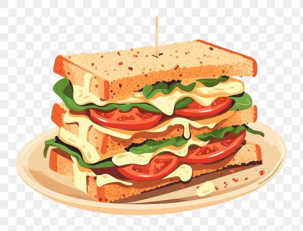PNG Club Sandwich sandwich food bread. AI generated Image by rawpixel.