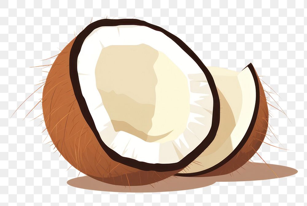 PNG Coconut cartoon produce brown. 