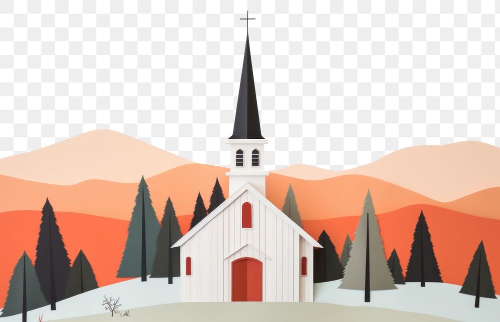PNG Church architecture building painting. AI generated Image by rawpixel.