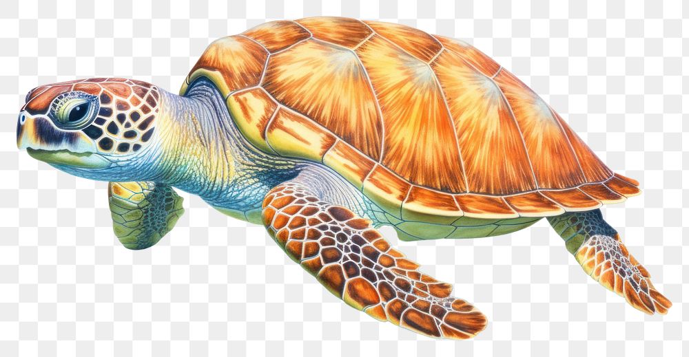 PNG Sea turtle reptile drawing animal. AI generated Image by rawpixel.