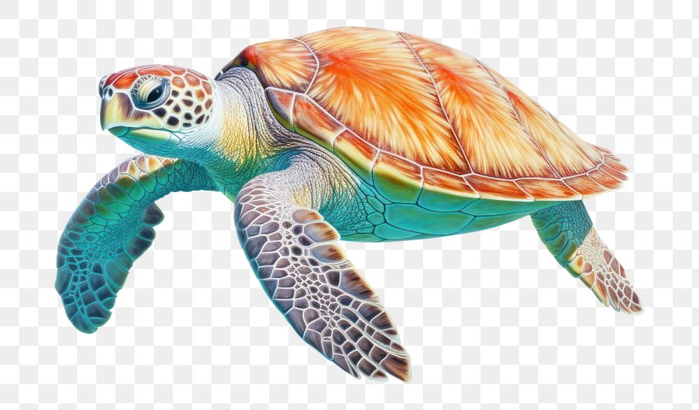 PNG Sea turtle reptile drawing animal. AI generated Image by rawpixel.