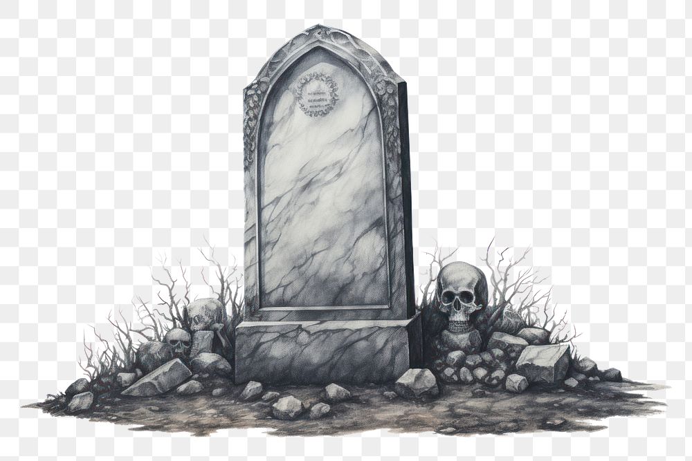 PNG Memorial tombstone drawing white background spirituality. AI generated Image by rawpixel.