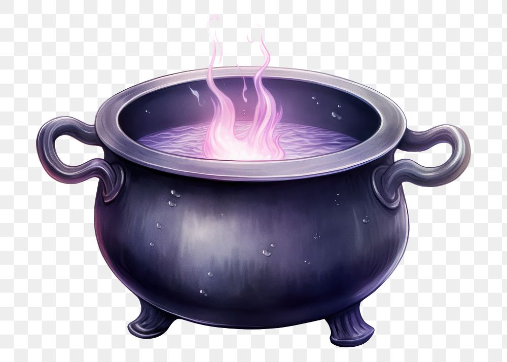 PNG Halloween fireplace cookware glowing. AI generated Image by rawpixel.
