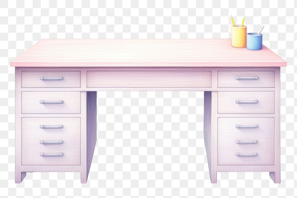 PNG Desk furniture table white background. AI generated Image by rawpixel.