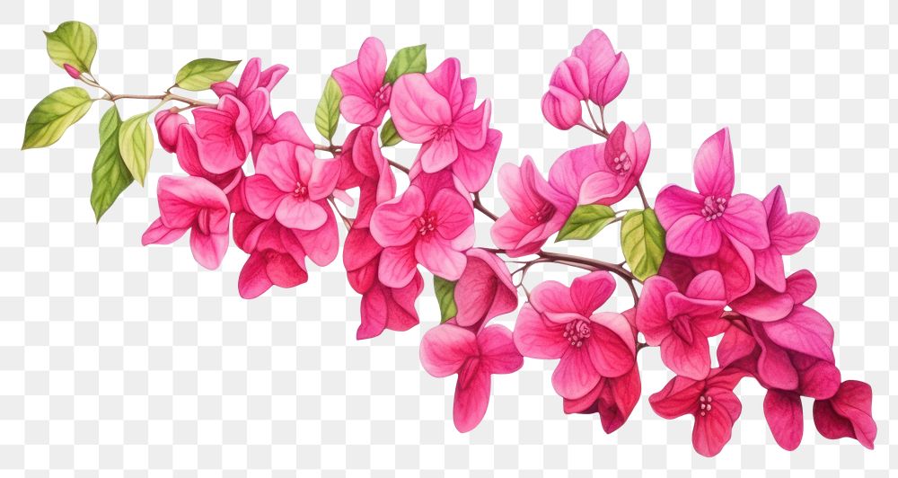 PNG Bougainvillea bougainvillea blossom drawing. AI generated Image by rawpixel.