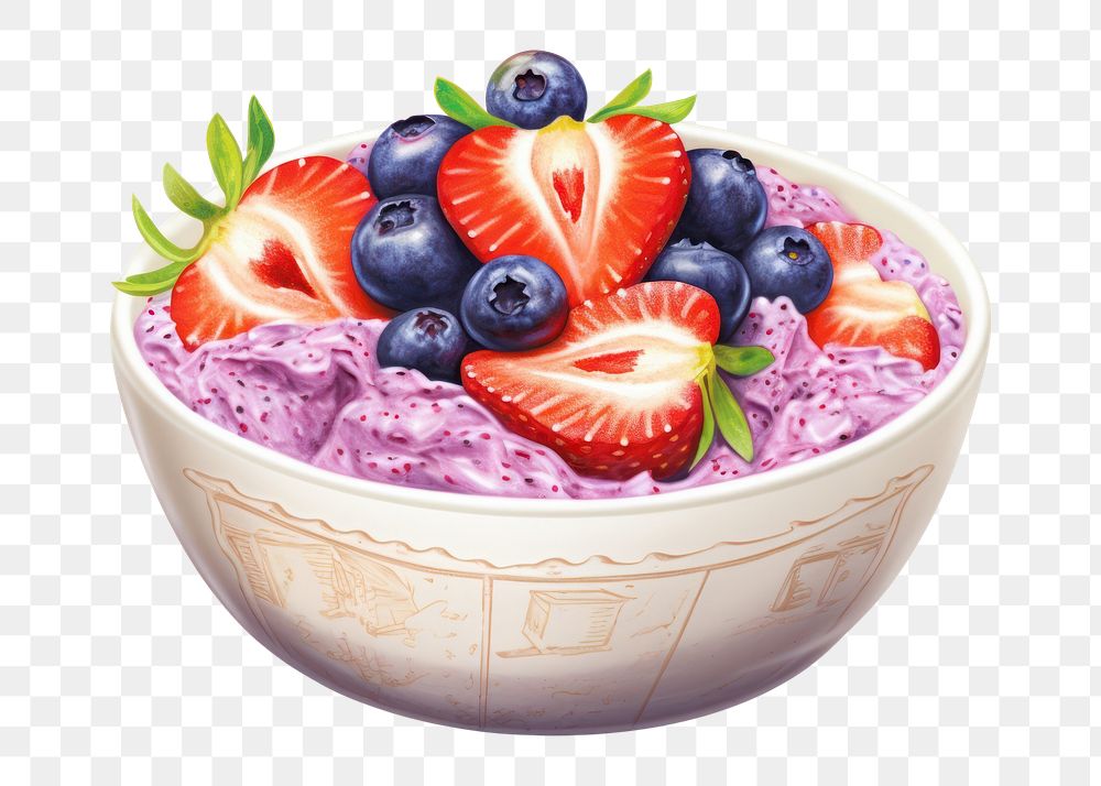 PNG Acai bowl blueberry dessert fruit. 