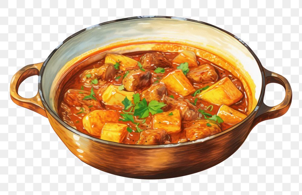 PNG Curry stew food meal. AI generated Image by rawpixel.
