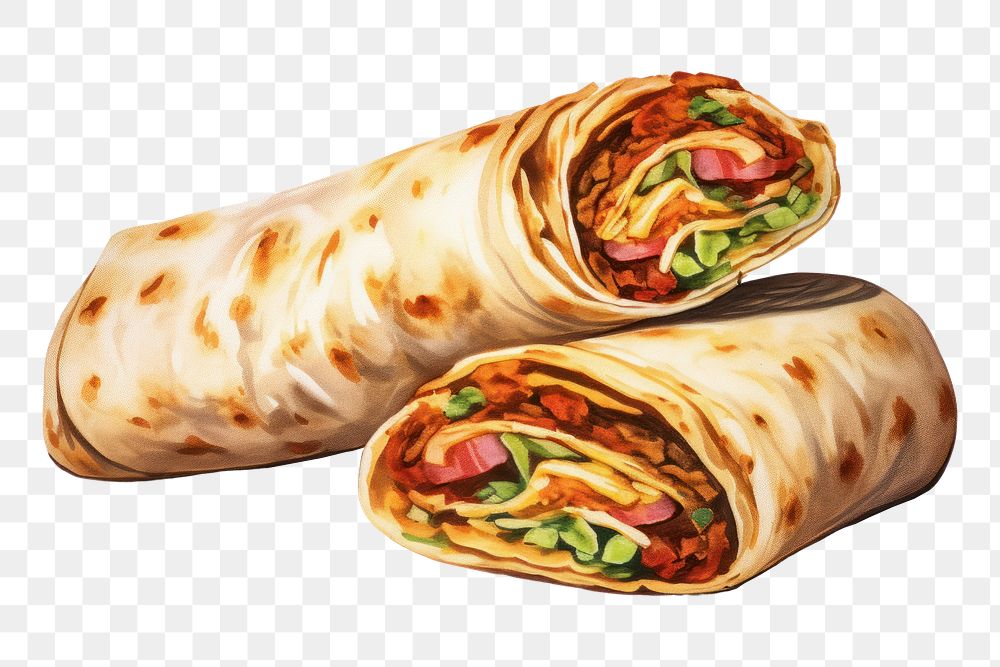 PNG Tortilla burrito fajita bread. AI generated Image by rawpixel.