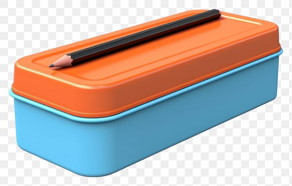 PNG  Pencil box white background container suitcase. AI generated Image by rawpixel.