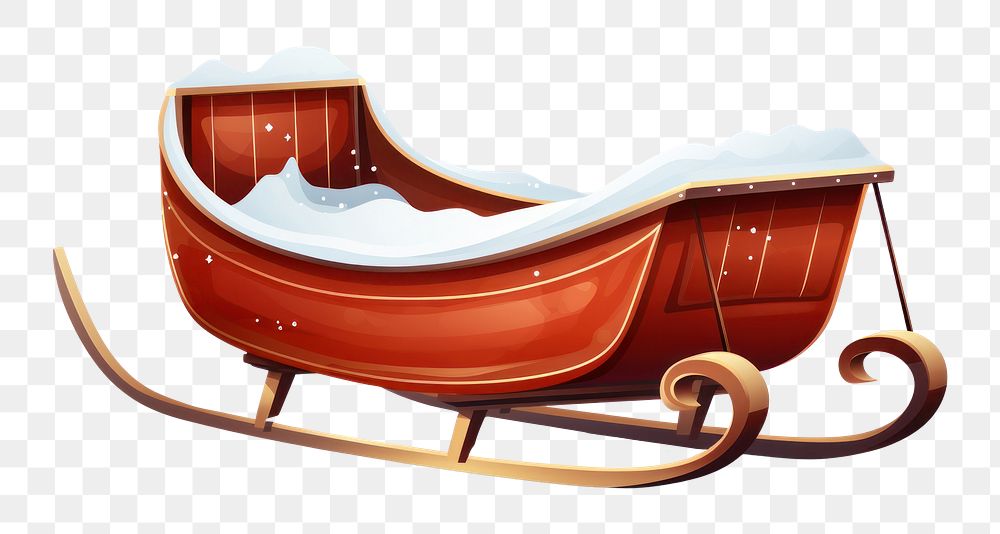 PNG Snow sleigh sled white background furniture. AI generated Image by rawpixel.