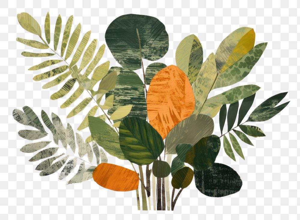 PNG Painting plant leaf art. AI generated Image by rawpixel.