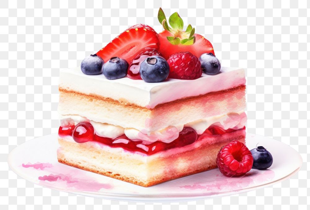 PNG Cute cake strawberry raspberry blueberry. AI generated Image by rawpixel.