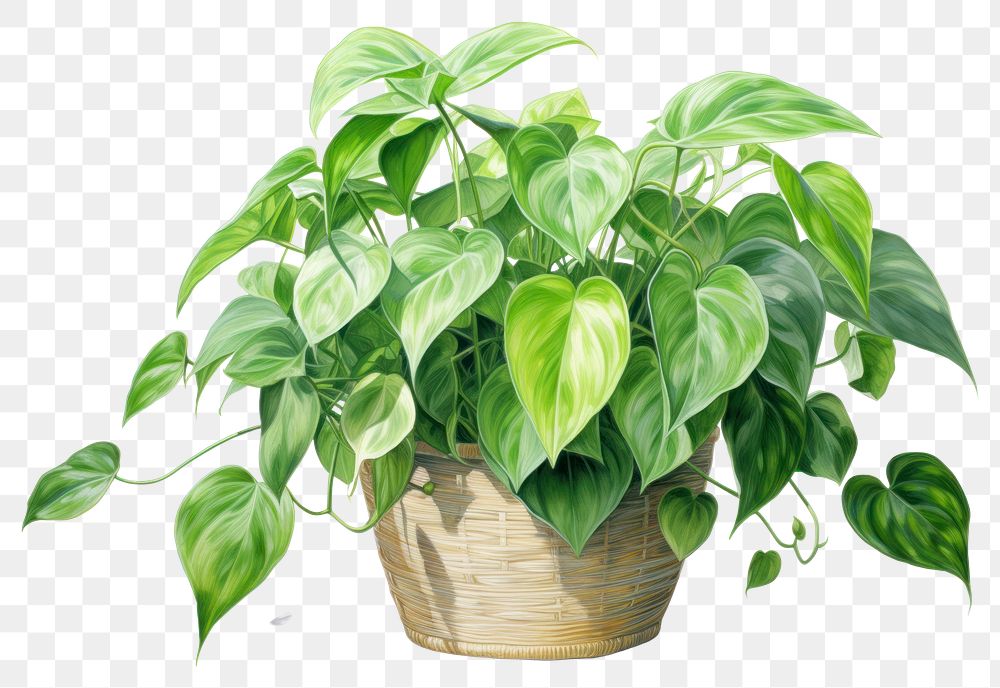 PNG Houseplant green leaf flowerpot. 