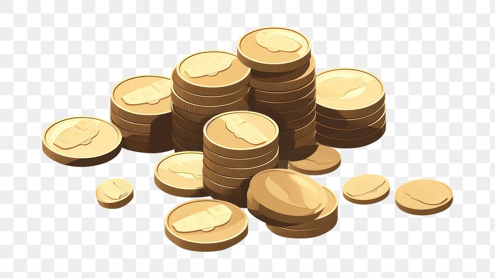 PNG Money dollar coins gold arrangement investment. AI generated Image by rawpixel.