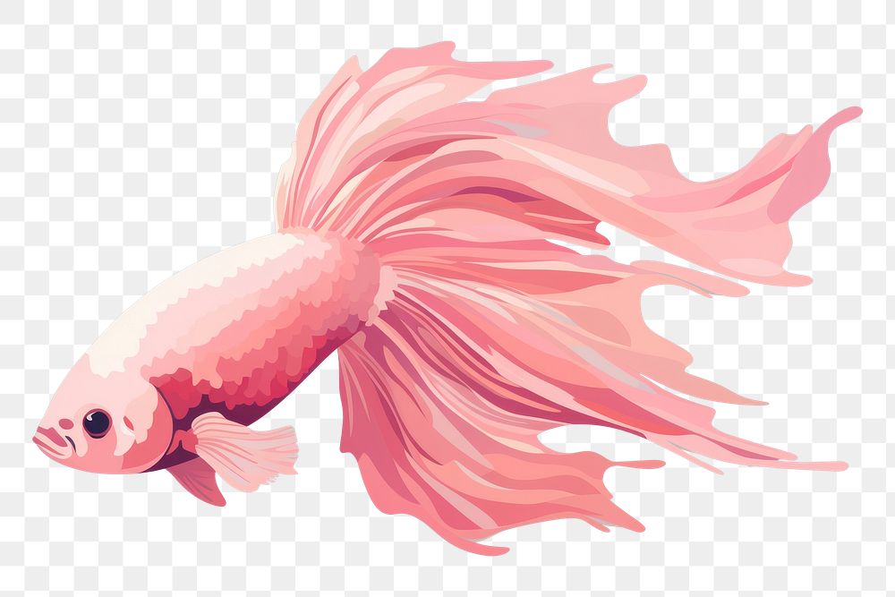 PNG Pink betta fish goldfish animal underwater. AI generated Image by rawpixel.