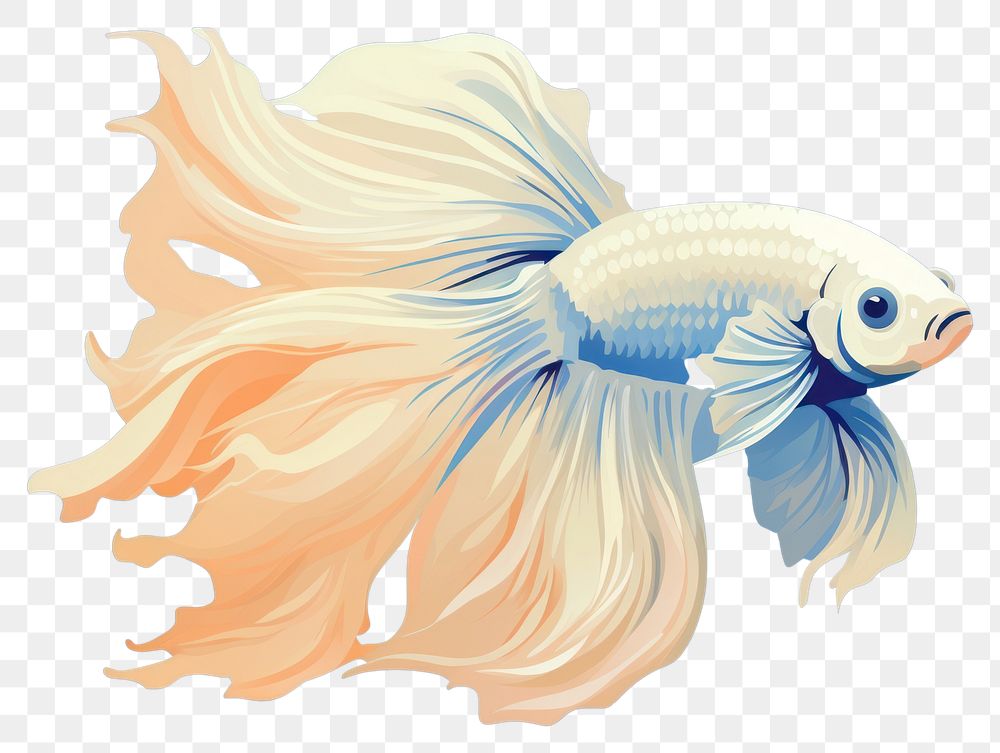 PNG Blue betta fish goldfish animal underwater. AI generated Image by rawpixel.