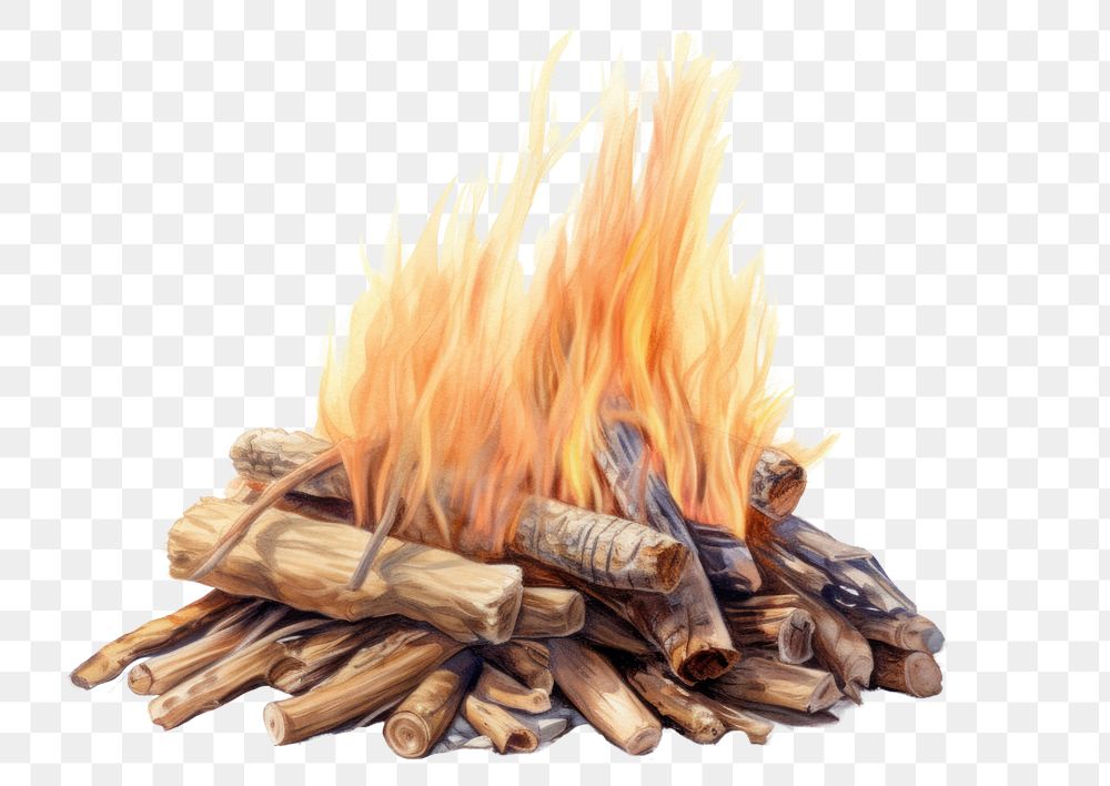 PNG Bonfire wood white background deforestation. AI generated Image by rawpixel.
