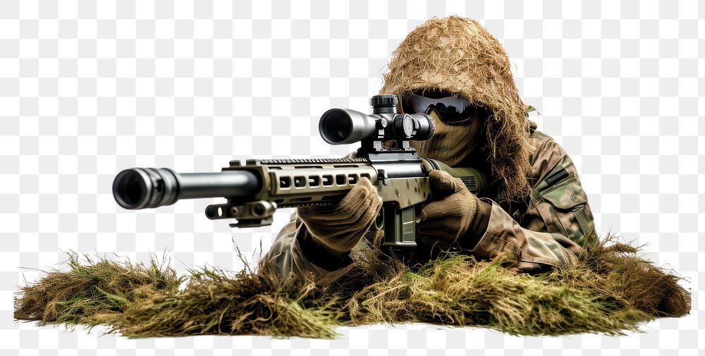 PNG Sniper soldier weapon photo gun. AI generated Image by rawpixel.