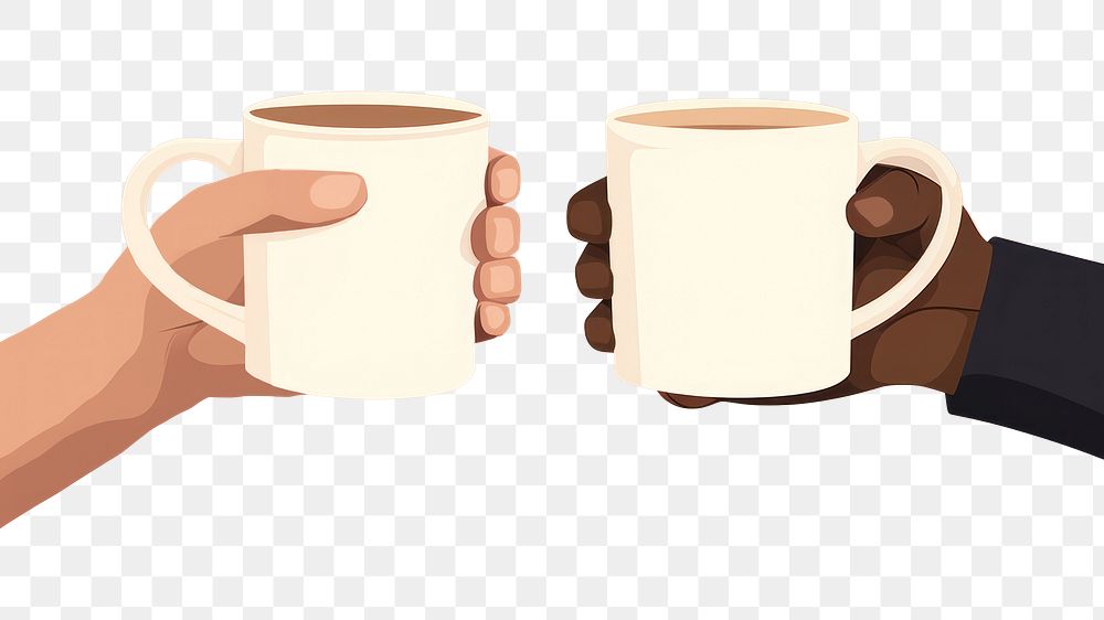 PNG Hand holding a mug coffee drink cup. AI generated Image by rawpixel.