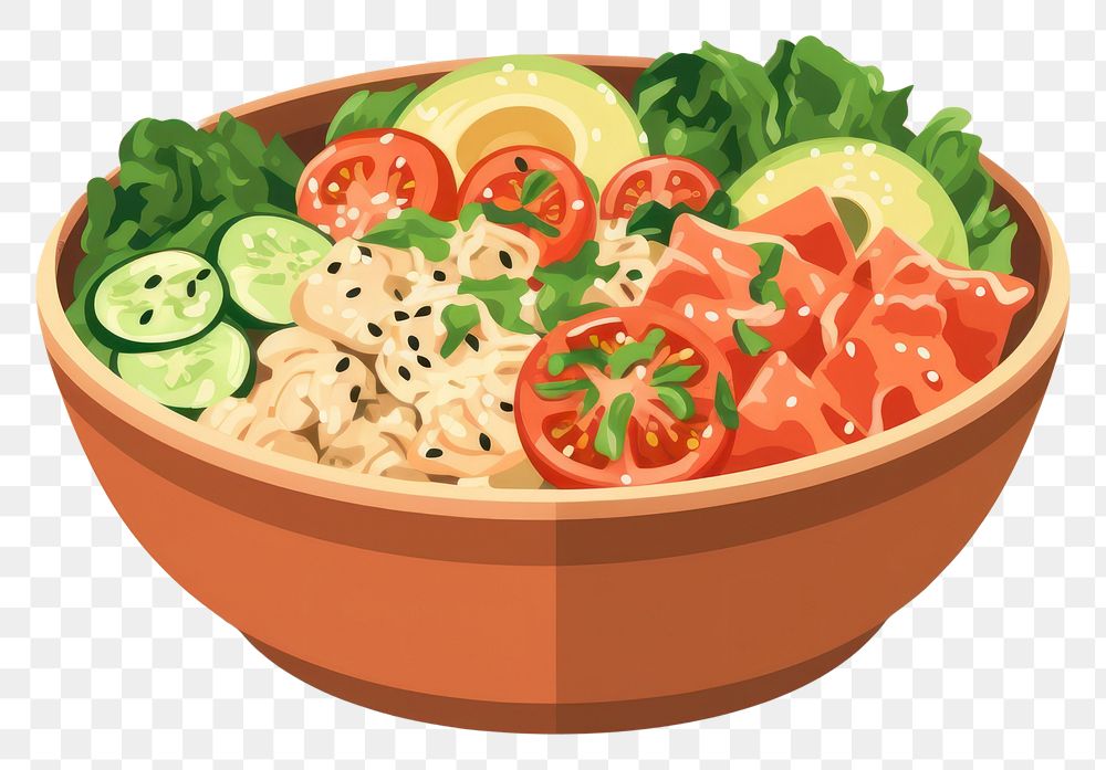 PNG Pokebowl takeaway food meal vegetable. AI generated Image by rawpixel.
