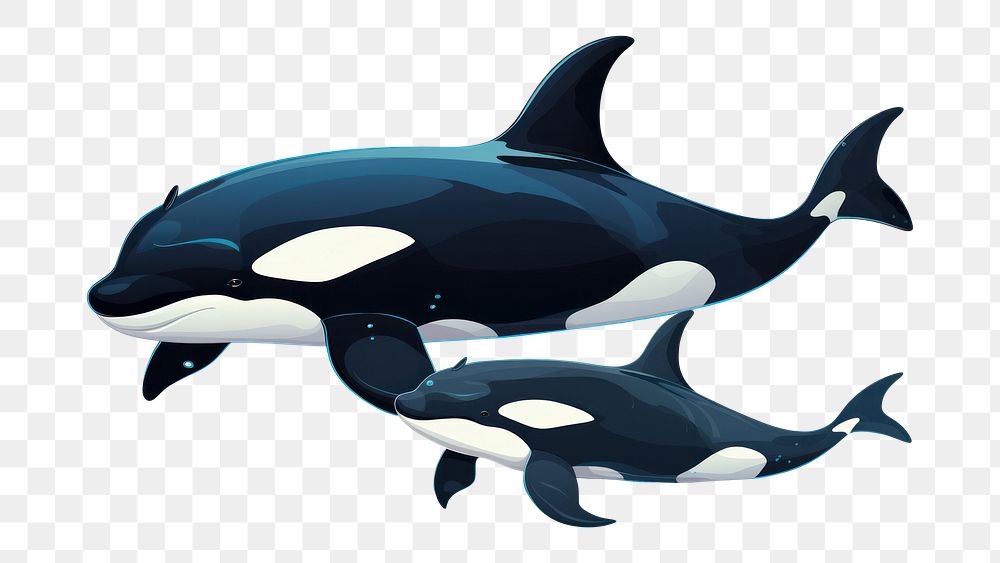 PNG Orca cartoon animal mammal. AI generated Image by rawpixel.