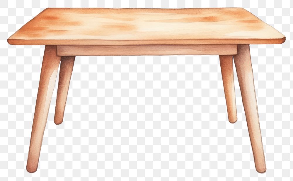 PNG Wood table furniture desk white background. AI generated Image by rawpixel.