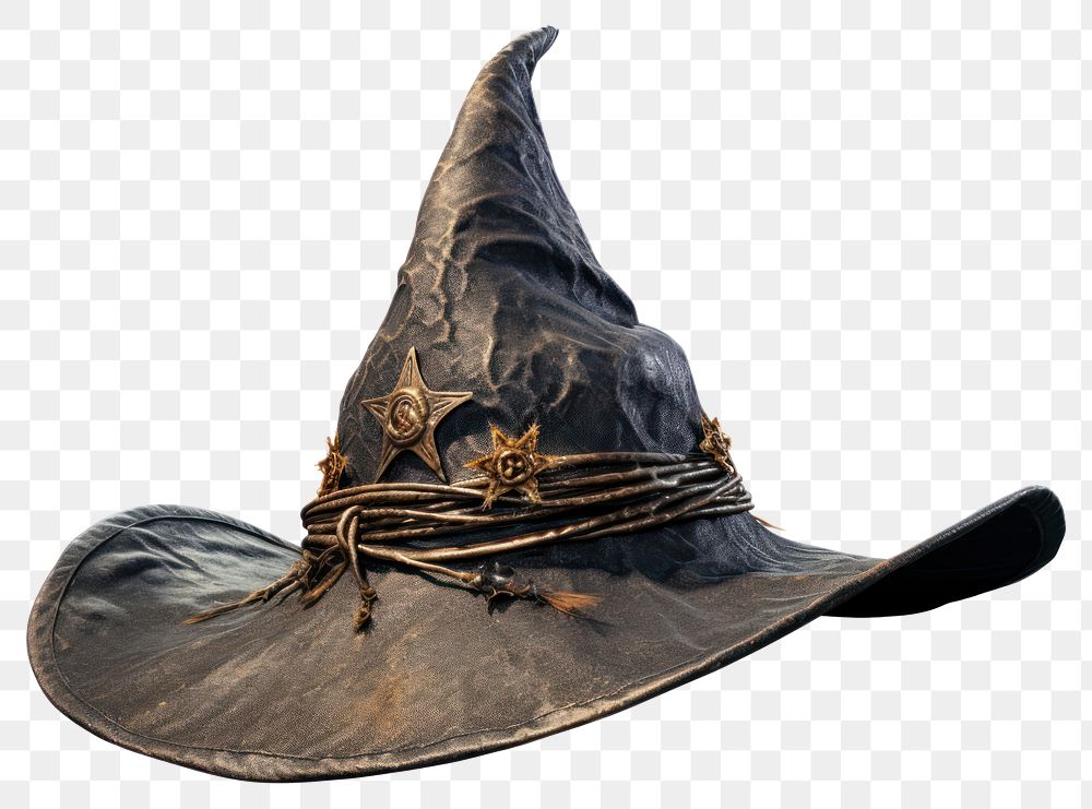 PNG Witch hat white background headgear headwear. 