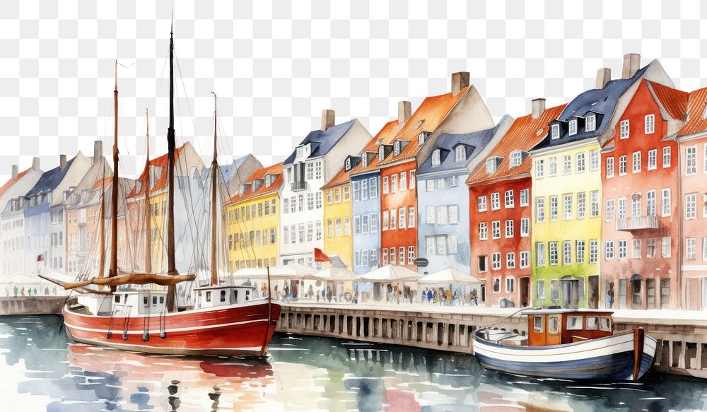 PNG Copenhagen watercraft waterfront sailboat. AI generated Image by rawpixel.