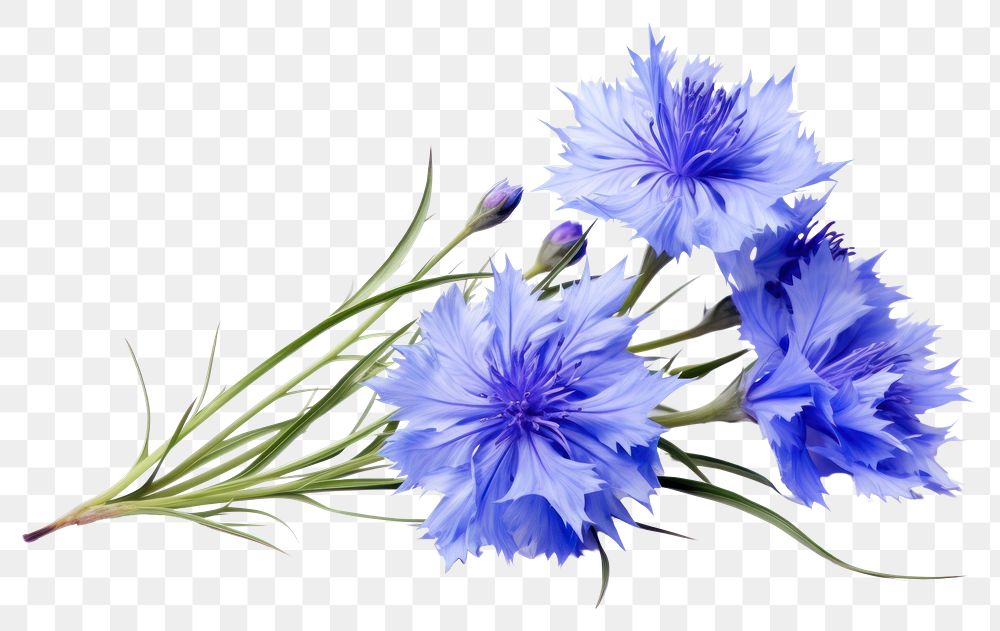 PNG Cornflower blossom plant white background