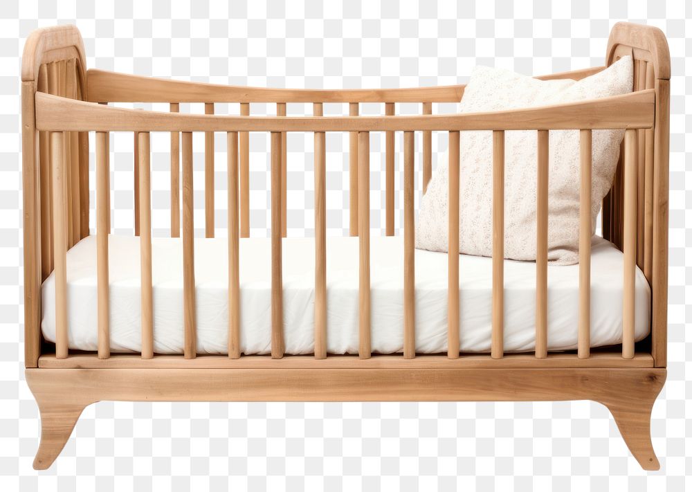 PNG Crib furniture bed white background. 