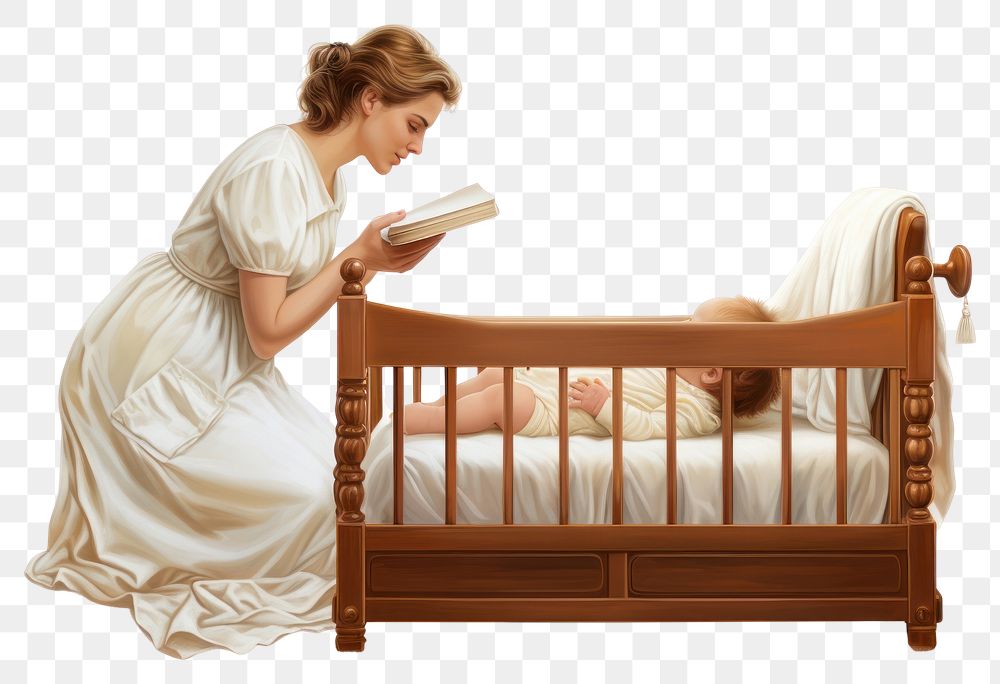 PNG Crib baby furniture reading. 