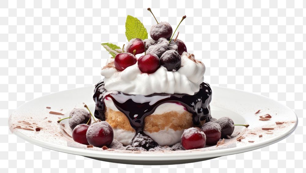 PNG Dessert sundae cream fruit. AI generated Image by rawpixel.desktop wallpaper