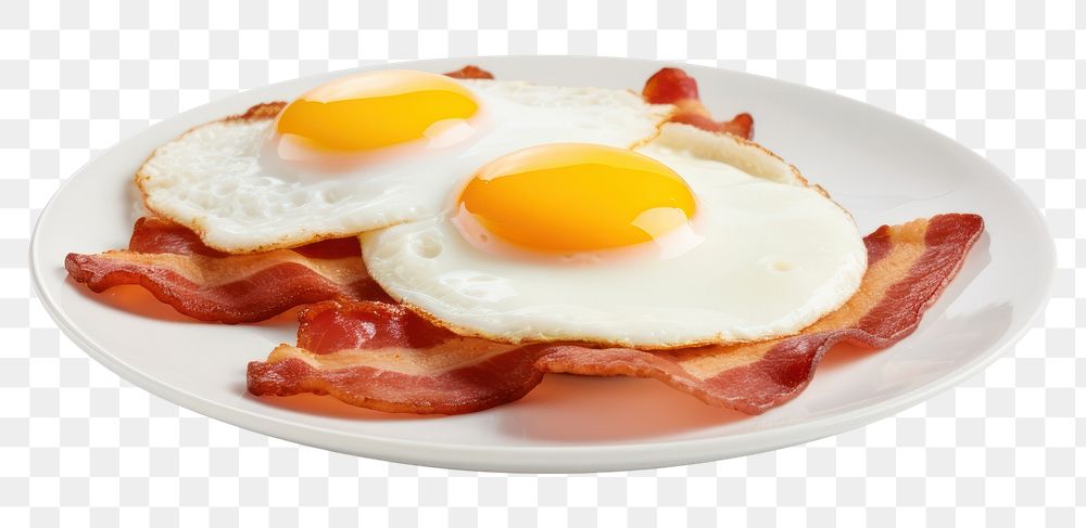 PNG Breakfast egg bacon plate. AI generated Image by rawpixel.