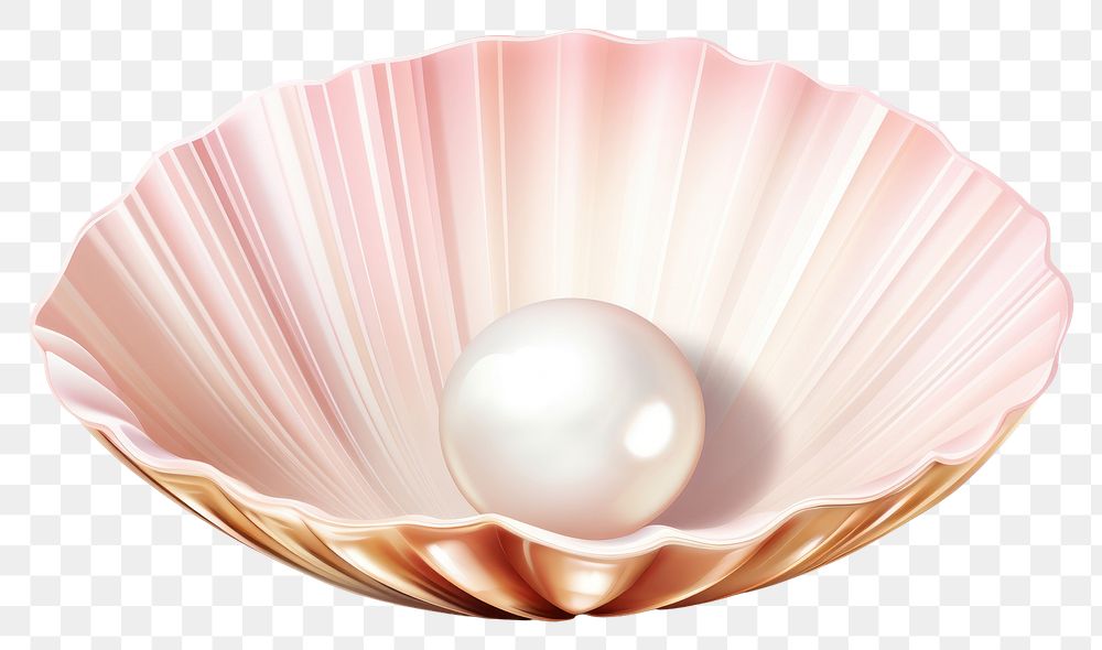 PNG Pearl shell seashell jewelry white background. AI generated Image by rawpixel.