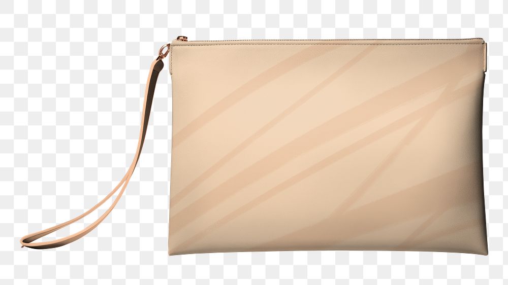 Beige purse png, bag element, transparent background
