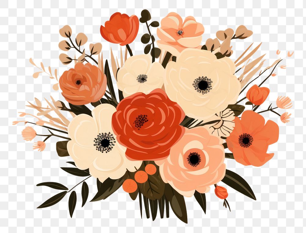 PNG Flower bouquet flower painting pattern. 